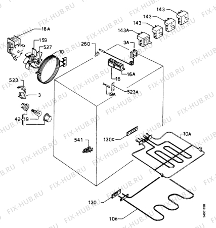 Взрыв-схема плиты (духовки) Zanussi HM116 - Схема узла Functional parts